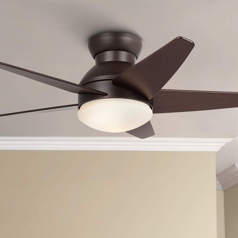 Image 1 44 inch Casablanca Isotope Cocoa LED Hugger Ceiling Fan with Wall Control