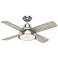 44" Casablanca Levitt Brushed Nickel LED Ceiling Fan with Wall Control