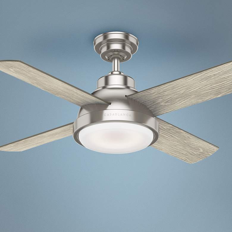 44&quot; Casablanca Levitt Brushed Nickel LED Ceiling Fan with Wall Control