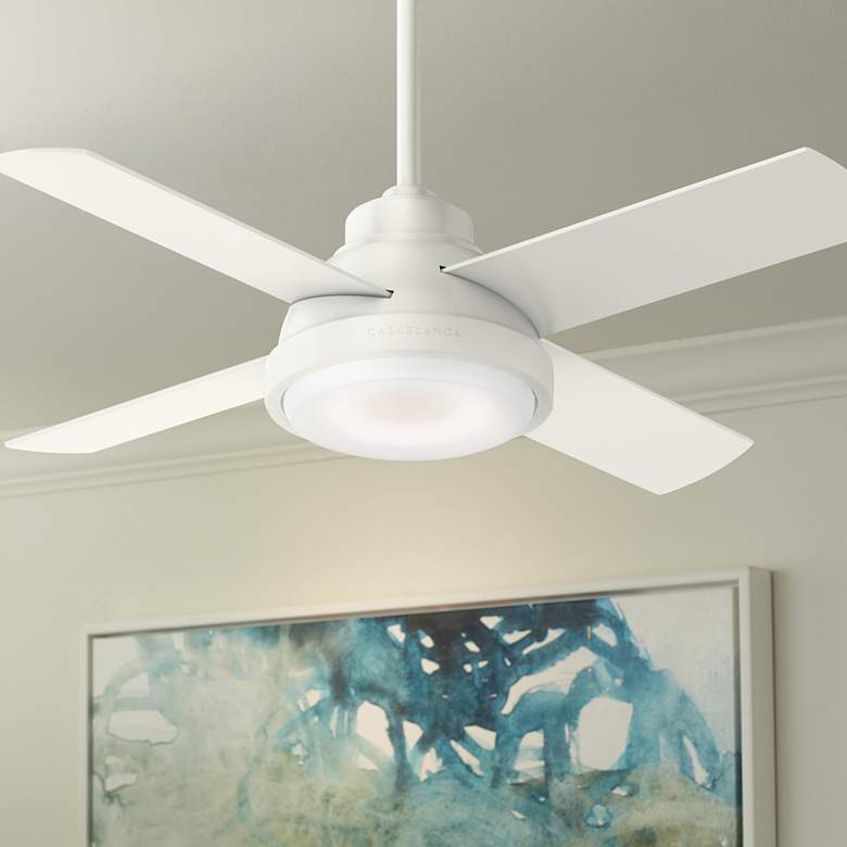 Image 1 44 inch Casablanca Levitt Fresh White LED Ceiling Fan with Wall Control