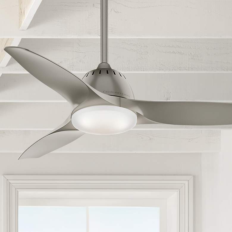 Image 1 44 inch Casablanca Wisp Painted Pewter LED Ceiling Fan with Remote Control