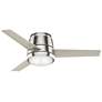 44" Commodus Brushed Nickel LED Hugger Ceiling Fan with Wall Control