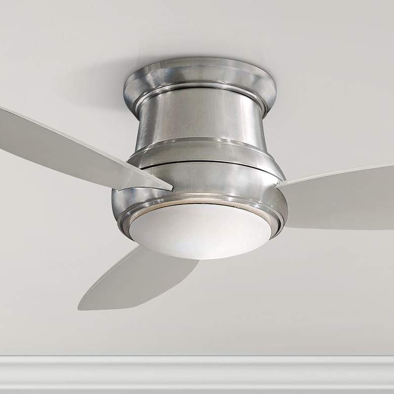 Image 1 44 inch Concept II Brushed Steel Flushmount LED Ceiling Fan with Remote