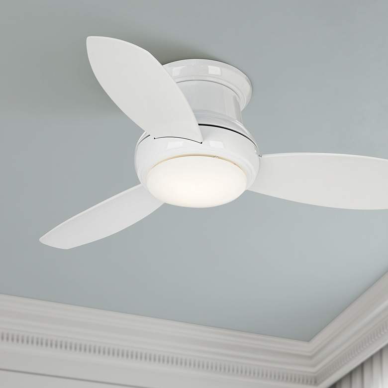 Image 1 44 inch Concept II White Flushmount LED Ceiling Fan with Remote Control