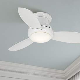 Image1 of 44" Concept II White Flushmount LED Ceiling Fan with Remote Control