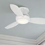 44" Concept II White Flushmount LED Ceiling Fan with Remote Control