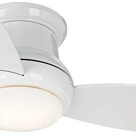 Image3 of 44" Concept II White Flushmount LED Ceiling Fan with Remote Control more views