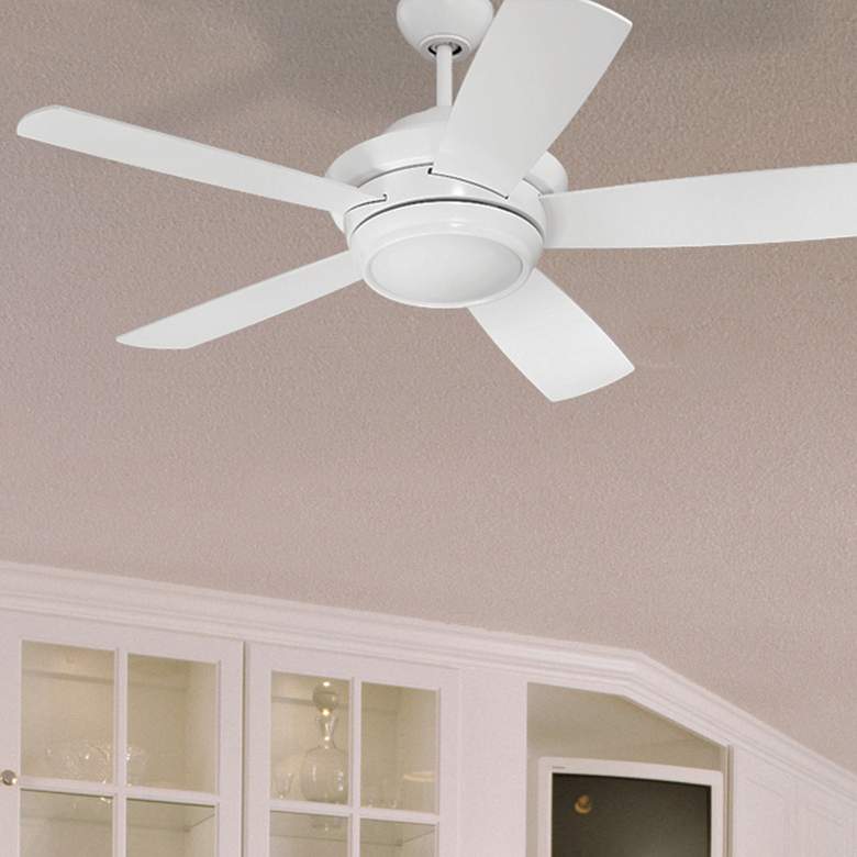 Image 1 44" Craftmade Tempo White Finish LED Hugger Ceiling Fan with Remote