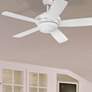 1_44" Craftmade Tempo White Finish LED Hugger Ceiling Fan with Remote