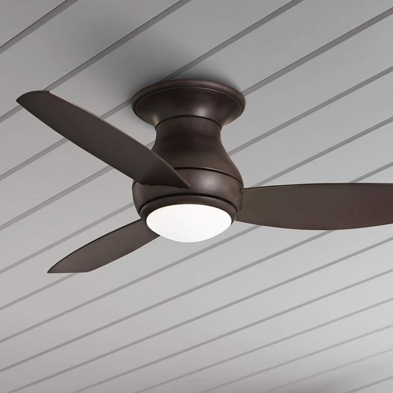 Image 1 44" Curva Sky Oil-Rubbed Bronze Wet LED Hugger Ceiling Fan
