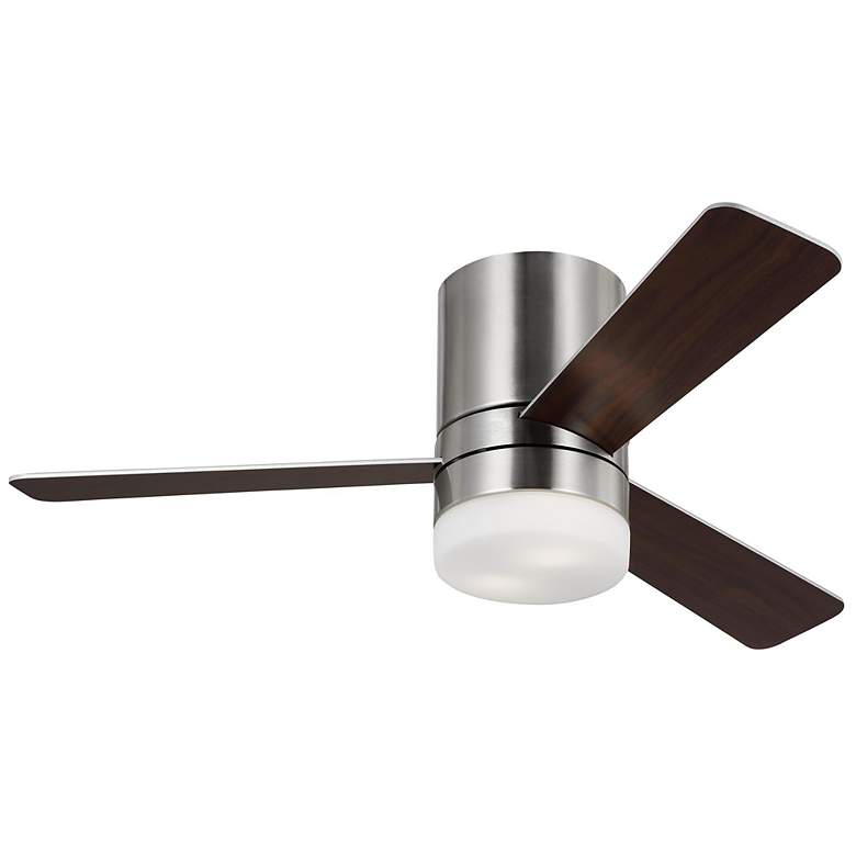 Image 1 44" Era Brushed Steel LED Ceiling Fan with Walnut Blades