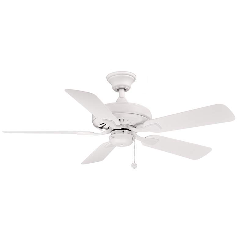 Image 1 44 inch Fanimation Edgewood Matte White Outdoor Pull-Chain Ceiling Fan
