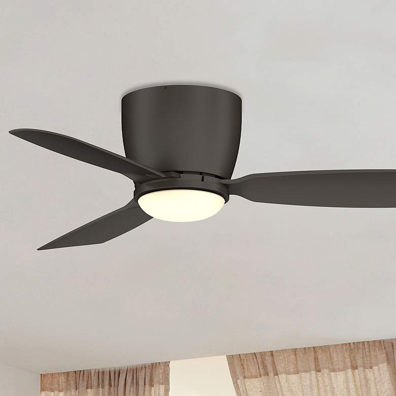 Image 1 44" Fanimation Embrace Matte Greige LED Hugger Ceiling Fan with Remote