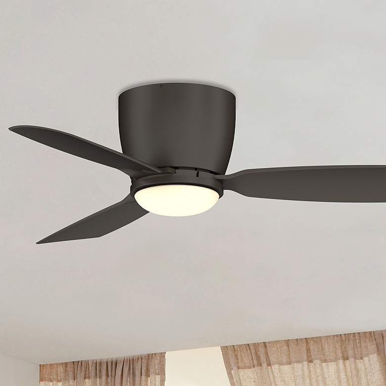 Image 1 44 inch Fanimation Embrace Matte Greige LED Hugger Ceiling Fan with Remote