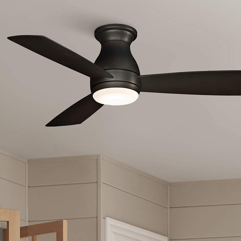 Image 1 44" Fanimation Hugh Dark Bronze LED Hugger Ceiling Fan