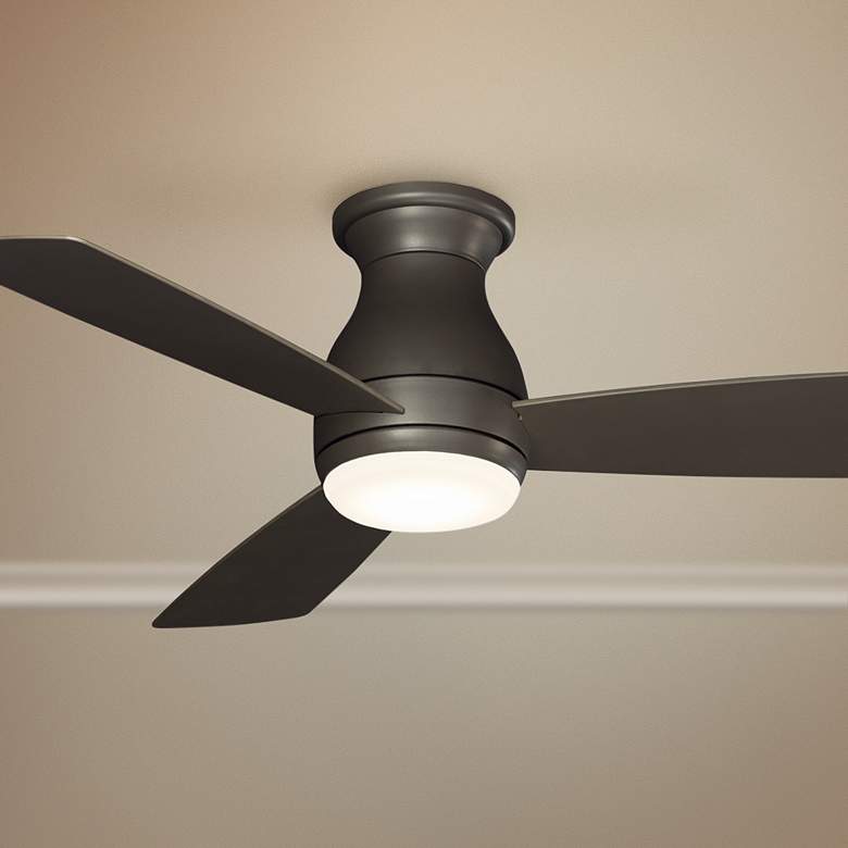 Image 1 44 inch Fanimation Hugh Matte Greige Wet Rated LED Hugger Fan with Remote