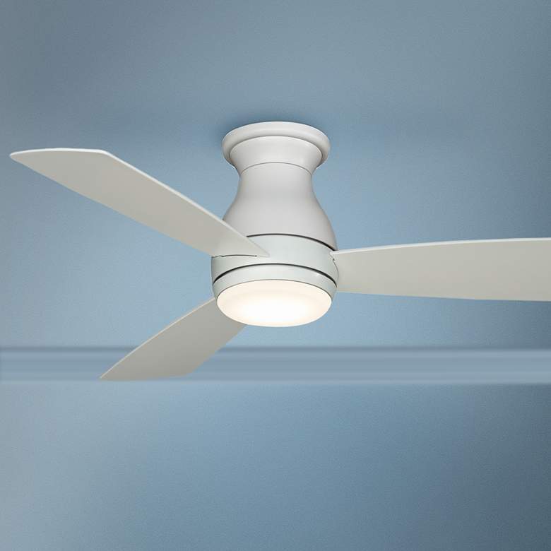 Image 1 44" Fanimation Hugh Matte White LED Hugger Ceiling Fan