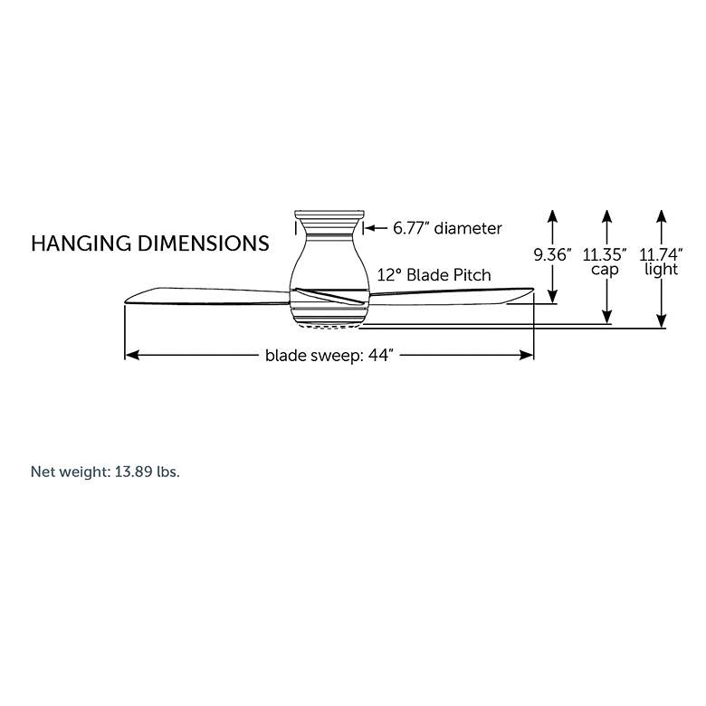Image 5 44" Fanimation Hugh Matte White LED Hugger Ceiling Fan more views