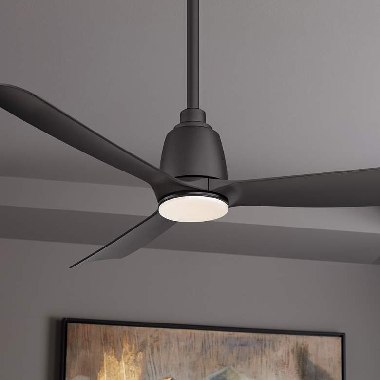 Image 1 44 inch Fanimation Kute Black Damp Outdoor LED Smart Ceiling Fan