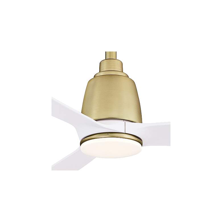 Image 3 44" Fanimation Kute Brushed Satin Brass Damp LED Smart Ceiling Fan more views