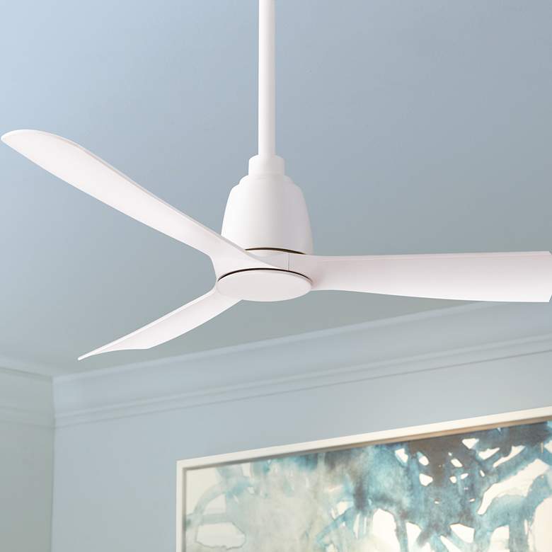 44&quot; Fanimation Kute Matte White Damp Ceiling Fan with Remote