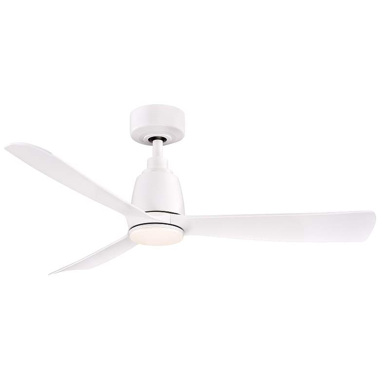 Image 2 44 inch Fanimation Kute Matte White Damp Rated LED Smart Ceiling Fan