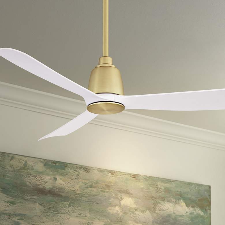 Image 1 44" Fanimation Kute Satin Brass Damp Modern Smart Ceiling Fan