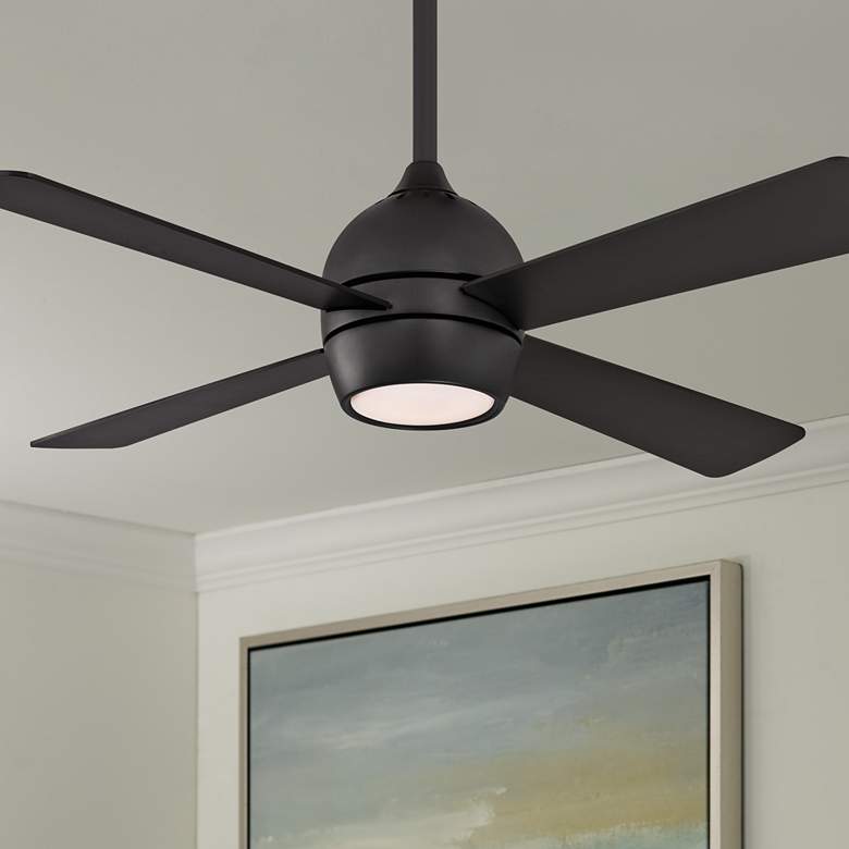 Image 1 44" Fanimation Kwad Black Finish Modern LED Ceiling Fan with Remote