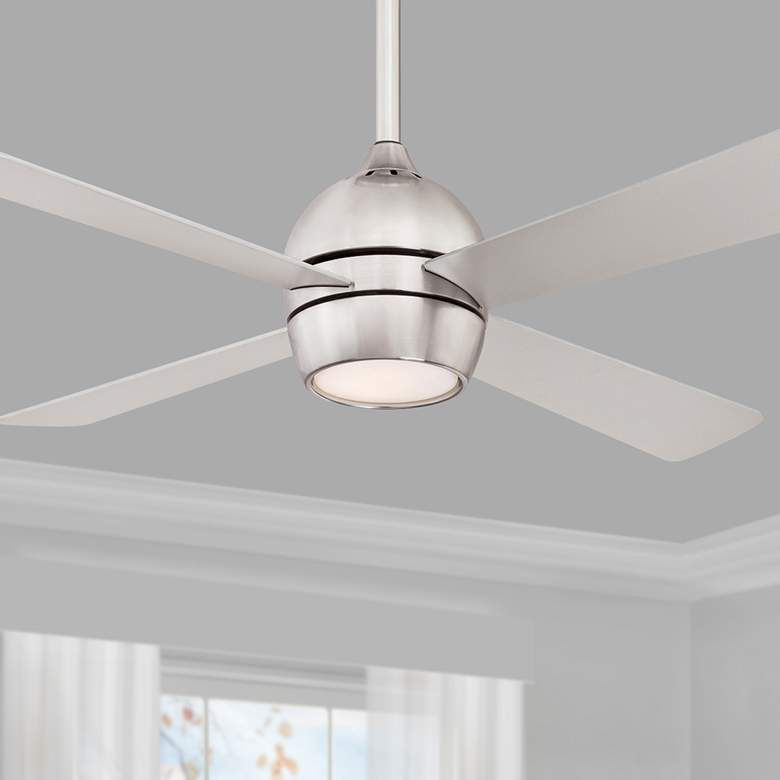 Image 1 44 inch Fanimation Kwad Brushed Nickel LED Ceiling Fan with Remote