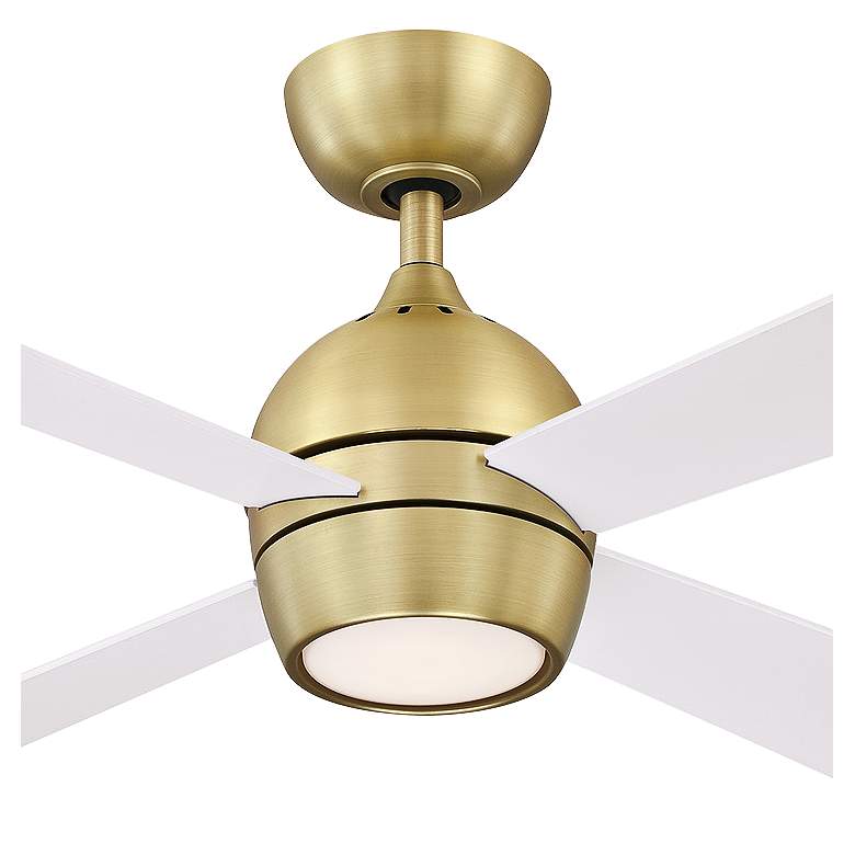 44&quot; Fanimation Kwad Brushed Satin Brass LED Ceiling Fan with Remote more views