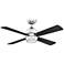 44" Fanimation Kwad Chrome and Black LED Ceiling Fan with Remote