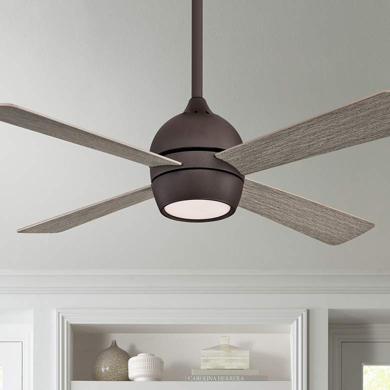 Image 1 44" Fanimation Kwad Matte Greige LED Ceiling Fan with Remote