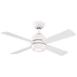 44&quot; Fanimation Kwad Matte White Modern LED Ceiling Fan with Remote