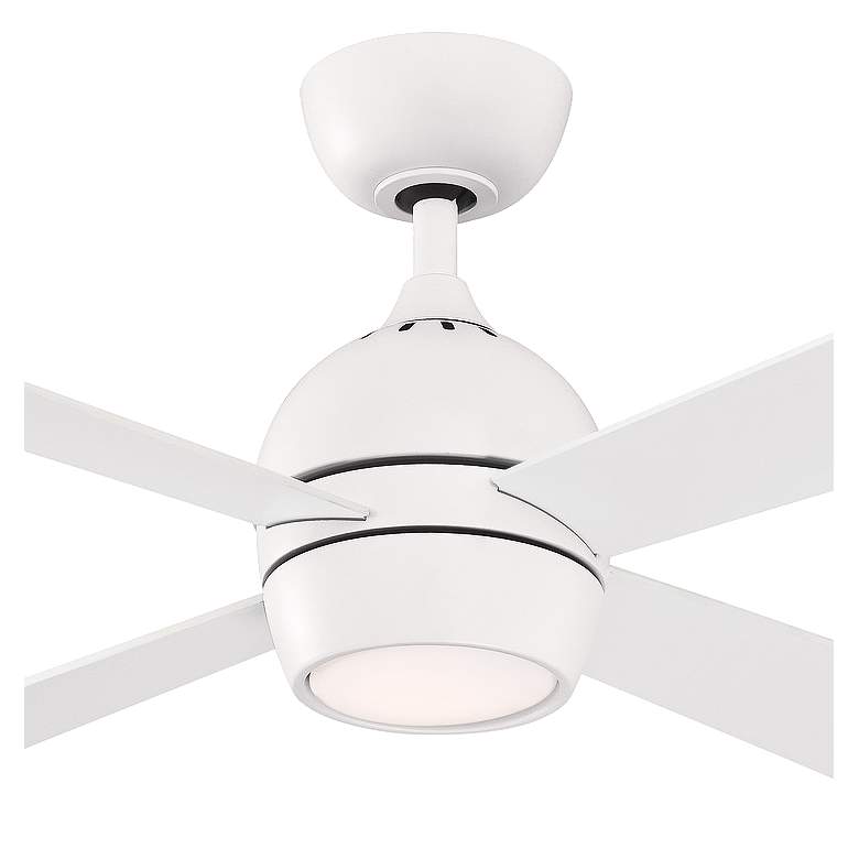 Image 3 44" Fanimation Kwad Matte White Modern LED Ceiling Fan with Remote more views