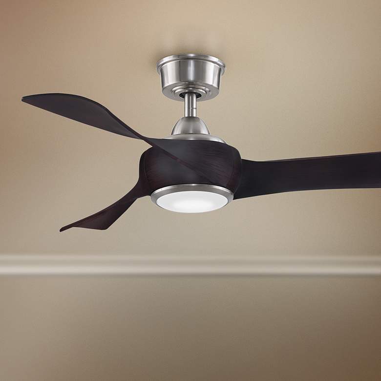 44&quot; Fanimation Wrap Brushed Nickel LED Damp Ceiling Fan