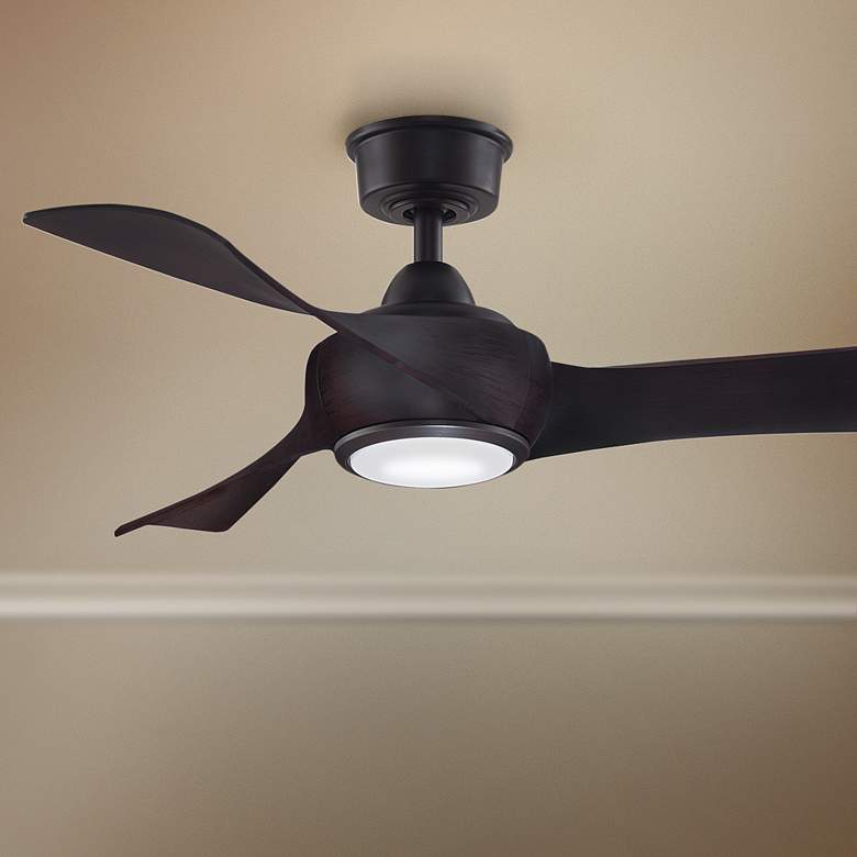 Image 1 44 inch Fanimation Wrap Custom Dark Bronze LED Damp Ceiling Fan