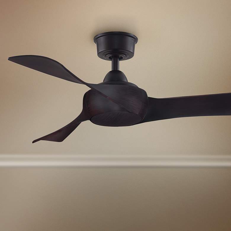 Image 1 44" Fanimation Wrap Dark Bronze Damp Smart Ceiling Fan