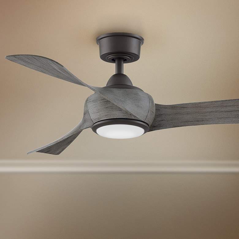 Image 1 44 inch Fanimation Wrap Matte Greige LED Damp Smart Ceiling Fan