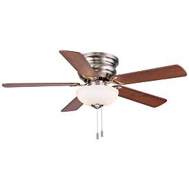 Image1 of 44" Frisco Nickel LED Ceiling Fan with Medium Maple Blades