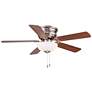 44" Frisco Nickel LED Ceiling Fan with Medium Maple Blades
