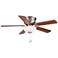 44" Frisco Nickel LED Ceiling Fan with Medium Maple Blades