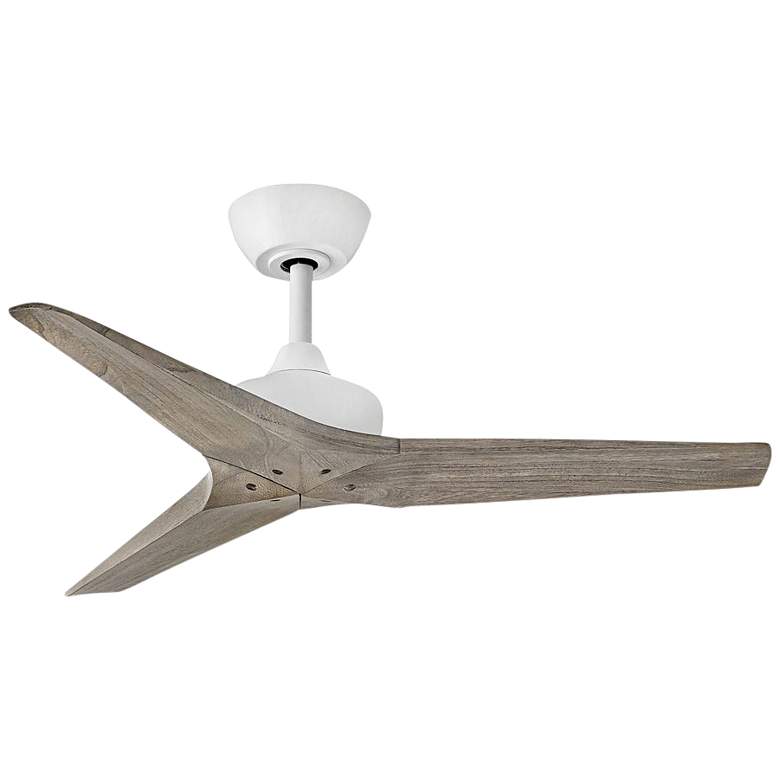 Image 3 44" Hinkley Chisel Matte White and Wood Damp Rated Smart Ceiling Fan