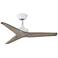 44" Hinkley Chisel Matte White and Wood Damp Rated Smart Ceiling Fan