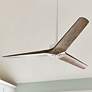 44" Hinkley Chisel Matte White and Wood Damp Rated Smart Ceiling Fan in scene