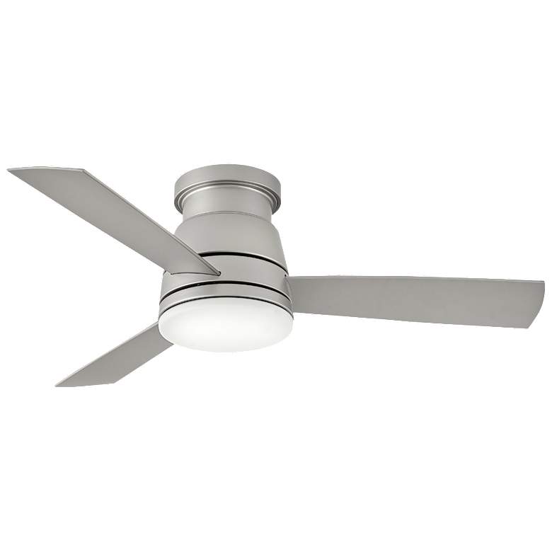 Image 1 44" Hinkley Trey Brushed Nickel Silver Blades LED Smart Ceiling Fan