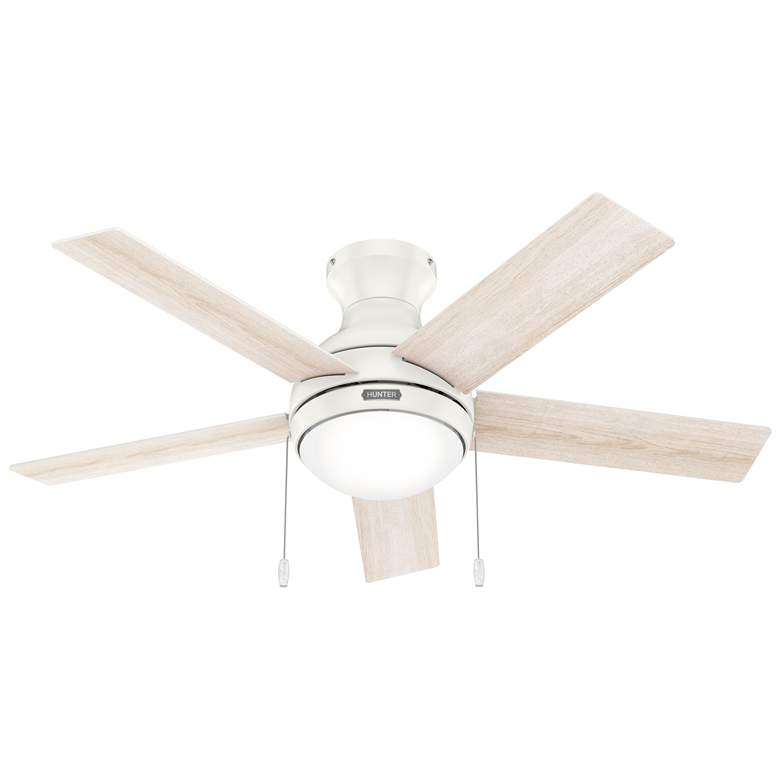Image 1 44" Hunter Aren Fresh White LED Ceiling Fan with Pull Chain