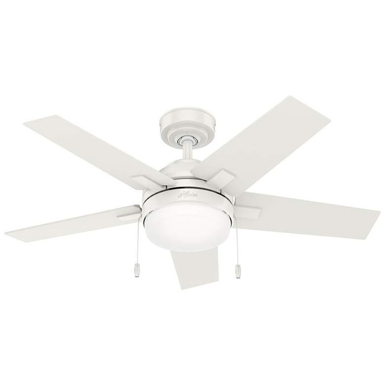Image 1 44 inch Hunter Bartlett Fresh White Ceiling Fan with LED Light Kit