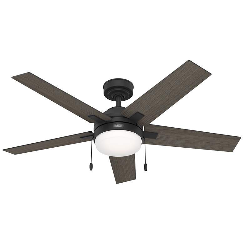 Image 1 44 inch Hunter Bartlett Matte Black LED Ceiling Fan with Pull Chain