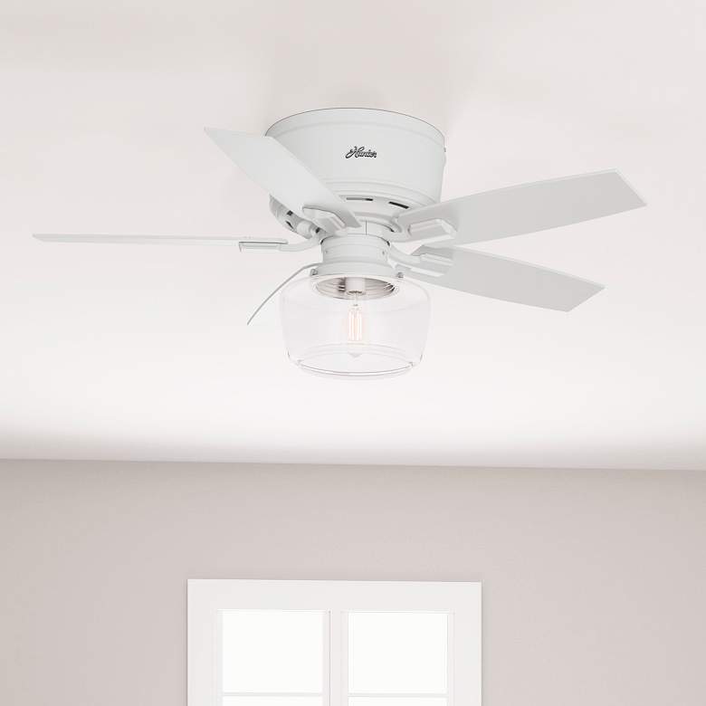 Image 1 44" Hunter Bennett Matte White LP Ceiling Fan with LED Light Kit