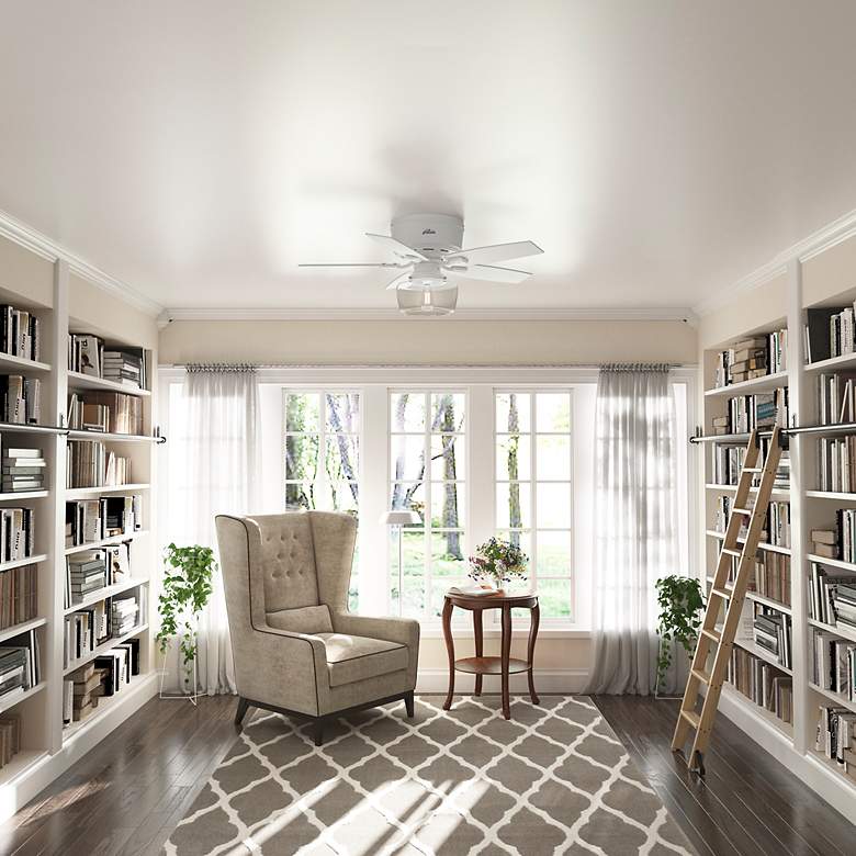 Image 4 44" Hunter Bennett Matte White LP Ceiling Fan with LED Light Kit more views
